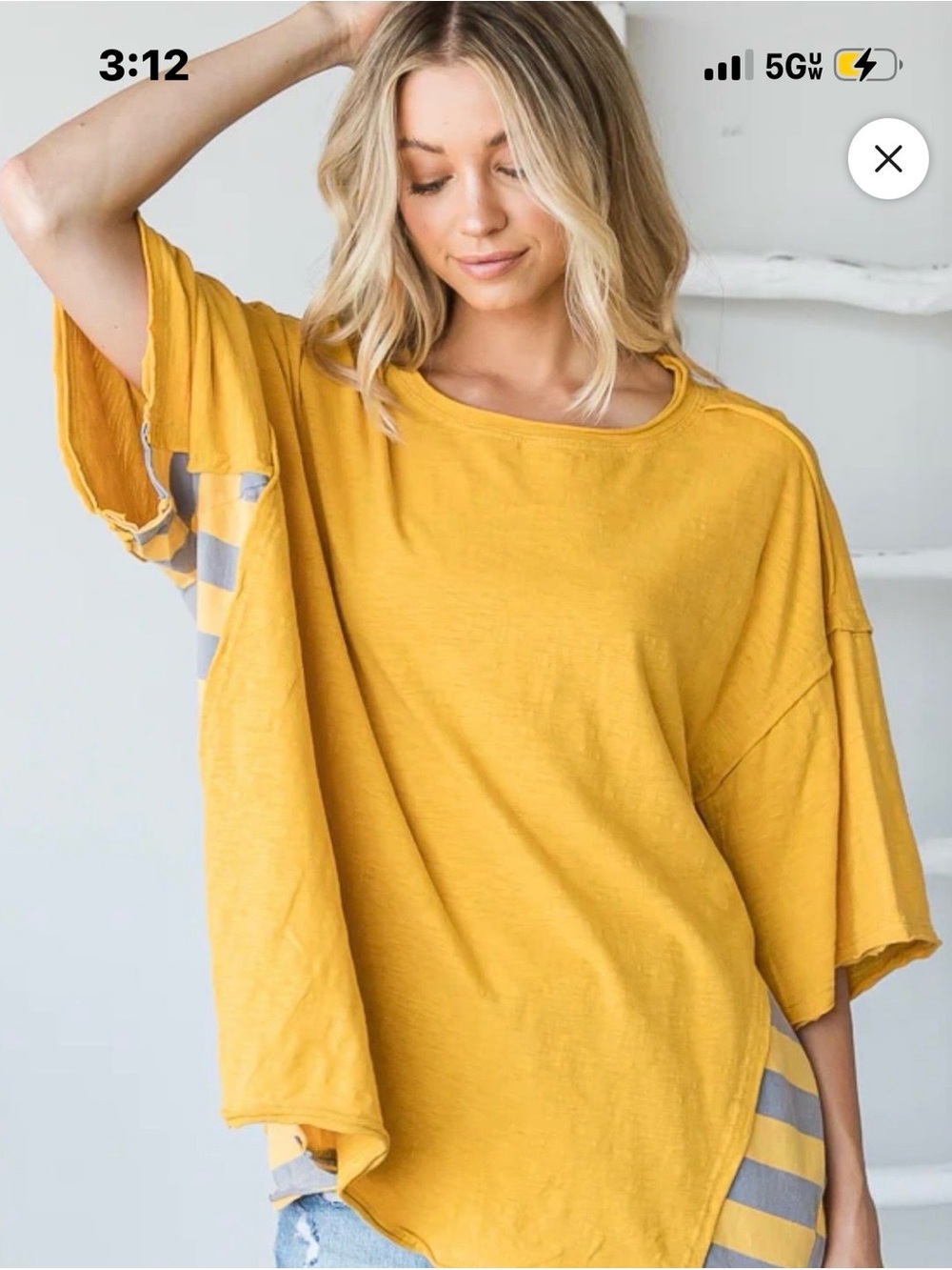 Women's Mustard Yellow Oversized Tee